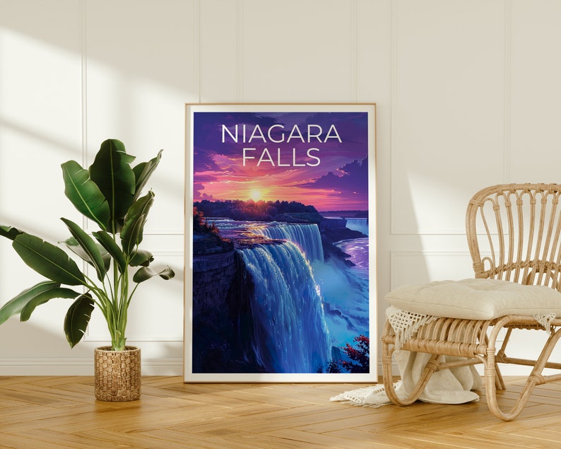 Affiche des chutes du Niagara, Impression des chutes du Niagara, Affiche de New York, Impression de cascade, Affiche de voyage des chutes du Niagara, Art de la cascade
