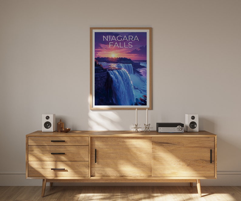 Affiche des chutes du Niagara, Impression des chutes du Niagara, Affiche de New York, Impression de cascade, Affiche de voyage des chutes du Niagara, Art de la cascade