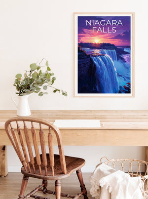 Affiche des chutes du Niagara, Impression des chutes du Niagara, Affiche de New York, Impression de cascade, Affiche de voyage des chutes du Niagara, Art de la cascade