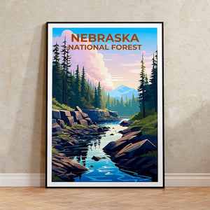 Nebraska National Forest Travel Print, Forest in Spring Poster, Midwest Wall Art, Nebraska Poster, Home Decor, Birthday Gift