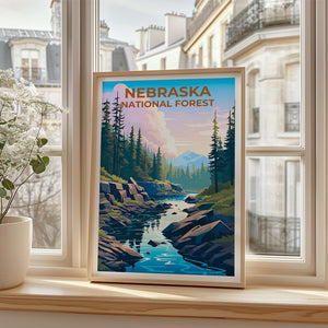 Nebraska National Forest Travel Print, Forest in Spring Poster, Midwest Wall Art, Nebraska Poster, Home Decor, Birthday Gift