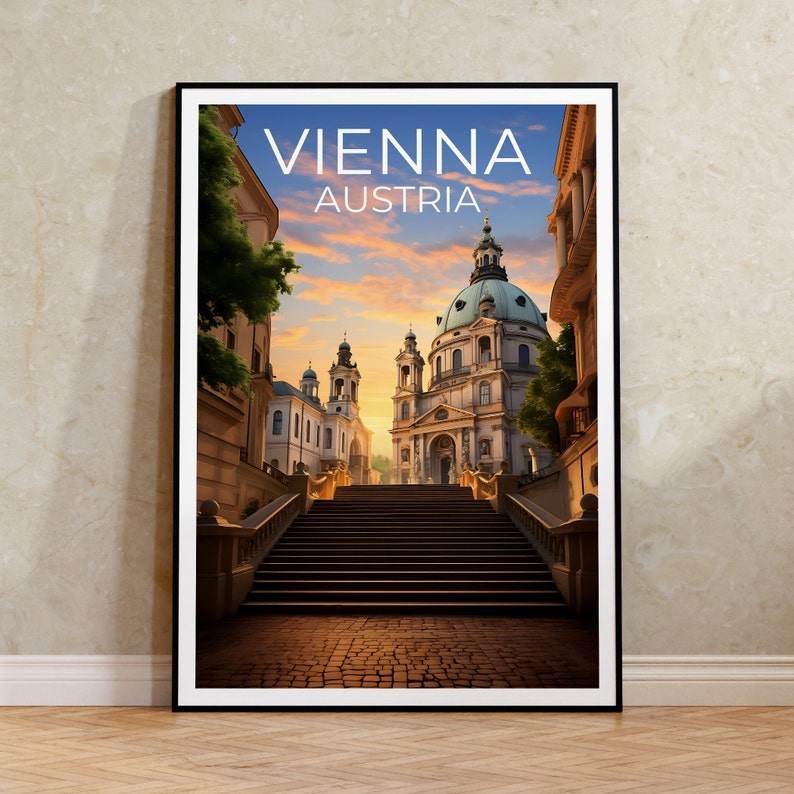 Vienna Travel Poster, Austria Wall Art, Austria Print, Vienna Poster, Europe Poster, City Poster, Vienna Art