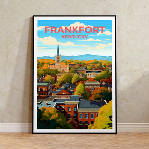 Frankfort Travel Poster, Kentucky Wall Art, Kentucky Print, Frankfort Poster, Kentucky Poster, City Poster, Wall Decor
