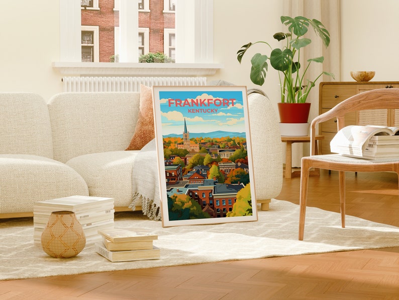 Frankfort Travel Poster, Kentucky Wall Art, Kentucky Print, Frankfort Poster, Kentucky Poster, City Poster, Wall Decor