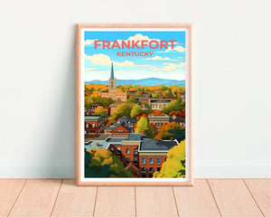 Frankfort Travel Poster, Kentucky Wall Art, Kentucky Print, Frankfort Poster, Kentucky Poster, City Poster, Wall Decor