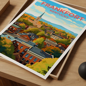 Frankfort Travel Poster, Kentucky Wall Art, Kentucky Print, Frankfort Poster, Kentucky Poster, City Poster, Wall Decor
