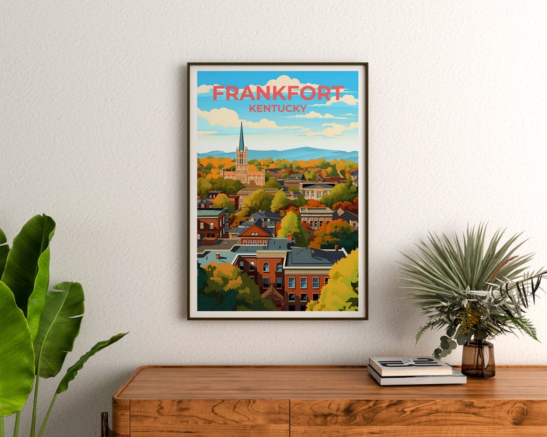 Frankfort Travel Poster, Kentucky Wall Art, Kentucky Print, Frankfort Poster, Kentucky Poster, City Poster, Wall Decor