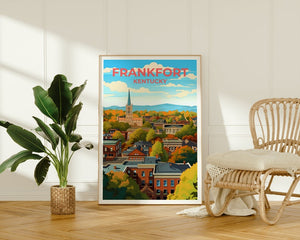 Frankfort Travel Poster, Kentucky Wall Art, Kentucky Print, Frankfort Poster, Kentucky Poster, City Poster, Wall Decor