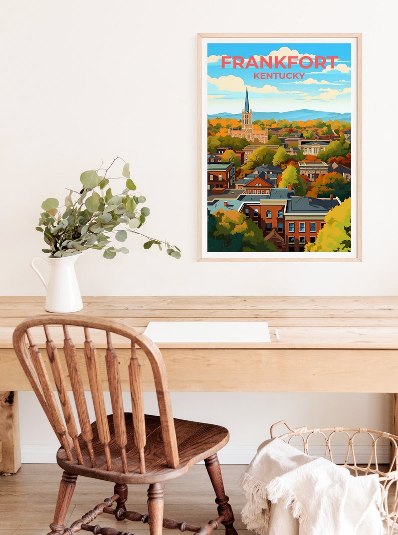 Frankfort Travel Poster, Kentucky Wall Art, Kentucky Print, Frankfort Poster, Kentucky Poster, City Poster, Wall Decor