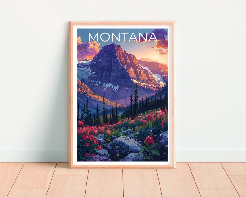 Affiche Montana, Impression Montana, Affiche de montagne, Impression de montagne, Affiche de voyage Montana, Affiche de nature sauvage, Art Montana