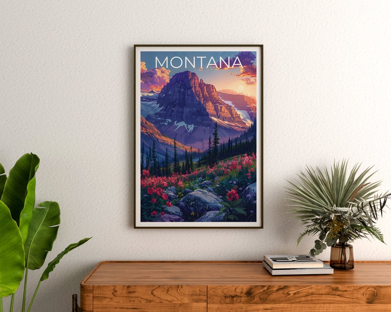 Affiche Montana, Impression Montana, Affiche de montagne, Impression de montagne, Affiche de voyage Montana, Affiche de nature sauvage, Art Montana