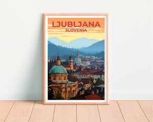 Ljubljana Travel Poster, Slovenia Wall Art, Slovenia Print, Ljubljana Poster, City Bridge Poster, Europe Poster, Ljubljana Art