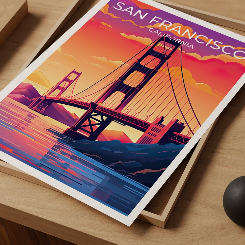 San Francisco Travel Poster, California Art, San Francisco Poster, Golden Gate Bridge Poster, Cali Poster, Poster Art, Wall Decor