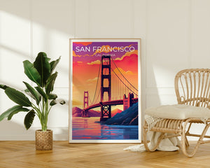 San Francisco Travel Poster, California Art, San Francisco Poster, Golden Gate Bridge Poster, Cali Poster, Poster Art, Wall Decor