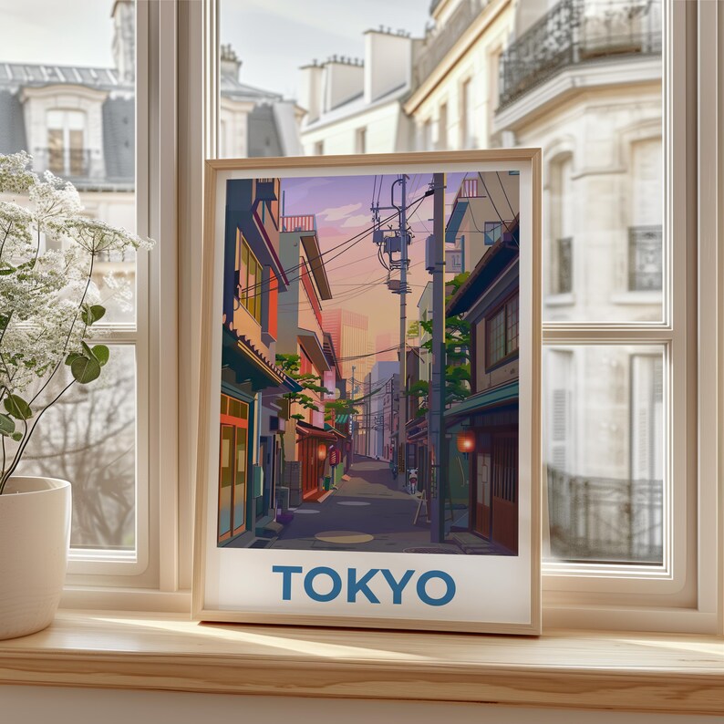 Tokyo Poster, Japan Travel Print, Japanese Street Art, Tokyo Japan Illustration, Cityscape Poster, Home Decor, Birthday Gift