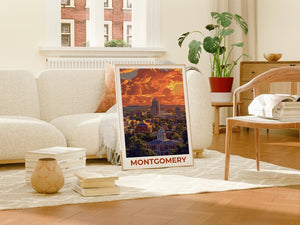 Montgomery Poster, Montgomery Print, Alabama Poster, Alabama Print, Montgomery Travel Poster, Alabama Art, Montgomery Art