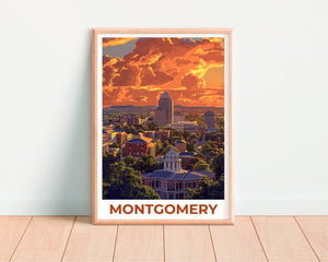 Montgomery Poster, Montgomery Print, Alabama Poster, Alabama Print, Montgomery Travel Poster, Alabama Art, Montgomery Art