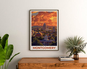 Montgomery Poster, Montgomery Print, Alabama Poster, Alabama Print, Montgomery Travel Poster, Alabama Art, Montgomery Art
