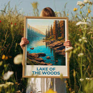 Lake of the Woods Travel Print Minnesota Poster Canada Wall Art Ontario Illustration Lake Poster Home Decor Birthday Gift