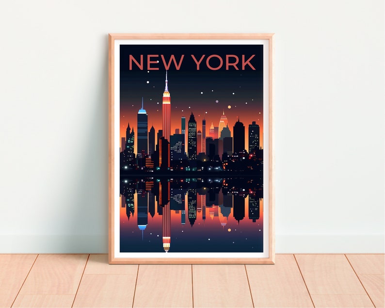 New York City Travel Poster, New York Wall Art, New York City Print, NYC Poster, New York Art, City Poster, Poster Art, Wall Decor