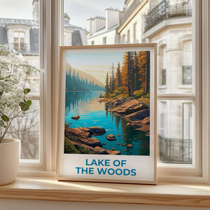 Lake of the Woods Travel Print Minnesota Poster Canada Wall Art Ontario Illustration Lake Poster Home Decor Birthday Gift