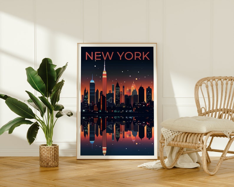 New York City Travel Poster, New York Wall Art, New York City Print, NYC Poster, New York Art, City Poster, Poster Art, Wall Decor