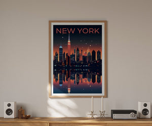 New York City Travel Poster, New York Wall Art, New York City Print, NYC Poster, New York Art, City Poster, Poster Art, Wall Decor