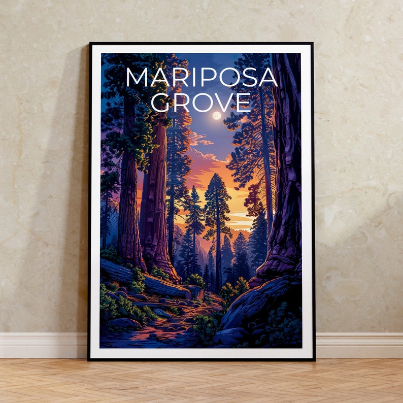 Mariposa Grove Poster, Mariposa Grove Print, Sequoia Trees Poster, Sequoia Print, California Travel Poster, California Art