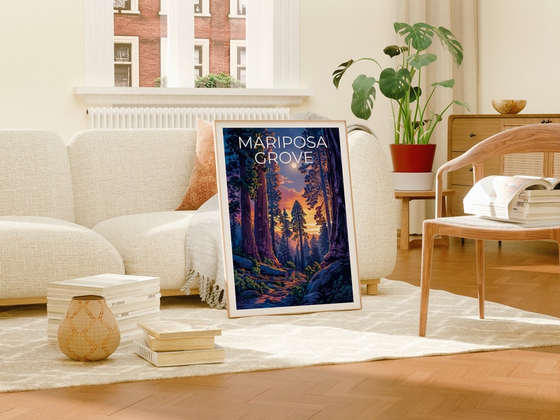 Mariposa Grove Poster, Mariposa Grove Print, Sequoia Trees Poster, Sequoia Print, California Travel Poster, California Art