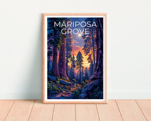 Mariposa Grove Poster, Mariposa Grove Print, Sequoia Trees Poster, Sequoia Print, California Travel Poster, California Art