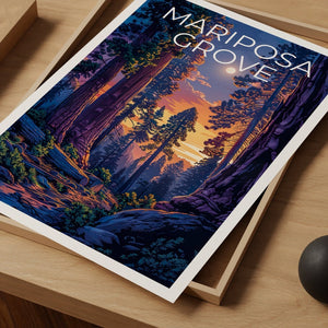 Mariposa Grove Poster, Mariposa Grove Print, Sequoia Trees Poster, Sequoia Print, California Travel Poster, California Art