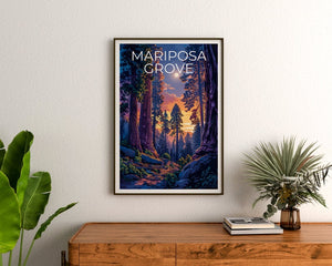 Mariposa Grove Poster, Mariposa Grove Print, Sequoia Trees Poster, Sequoia Print, California Travel Poster, California Art