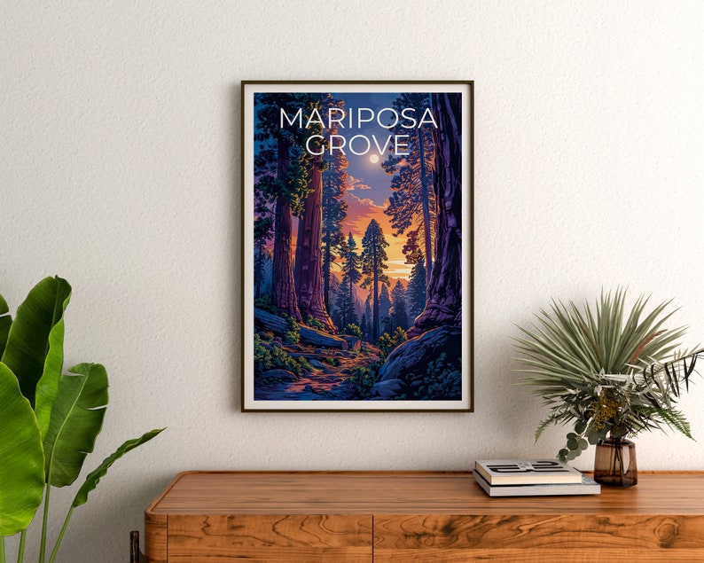 Mariposa Grove Poster, Mariposa Grove Print, Sequoia Trees Poster, Sequoia Print, California Travel Poster, California Art