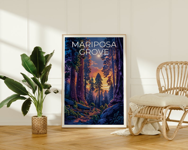 Mariposa Grove Poster, Mariposa Grove Print, Sequoia Trees Poster, Sequoia Print, California Travel Poster, California Art