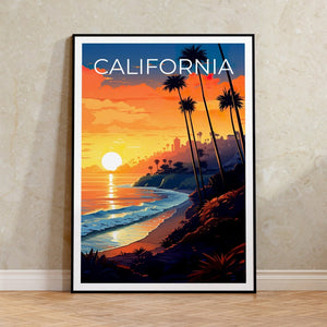 Affiche de voyage en Californie, art mural de plage, impression de plage, affiche de Californie, affiche de plage, affiche de nature, art de Californie