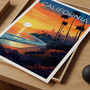 Affiche de voyage en Californie, art mural de plage, impression de plage, affiche de Californie, affiche de plage, affiche de nature, art de Californie