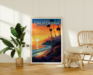 Affiche de voyage en Californie, art mural de plage, impression de plage, affiche de Californie, affiche de plage, affiche de nature, art de Californie