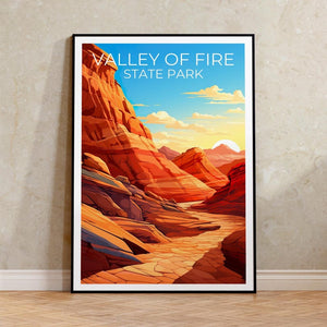 Valley of Fire State Park Travel Print Nevada Poster Canyon Wall Art Valley of Fire Poster Home Decor Birthday Gift