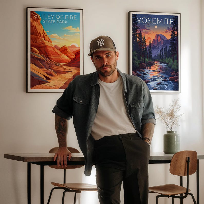 Valley of Fire State Park Travel Print Nevada Poster Canyon Wall Art Valley of Fire Poster Home Decor Birthday Gift