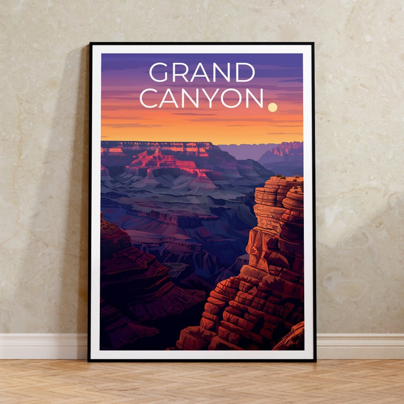 Affiche du Grand Canyon, Impression du Grand Canyon, Affiche de l'Arizona, Impression de l'Arizona, Affiche de voyage du Grand Canyon, Art de l'Arizona, Cadeau du Grand Canyon