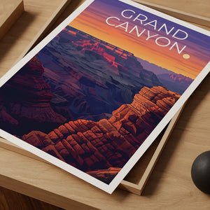 Affiche du Grand Canyon, Impression du Grand Canyon, Affiche de l'Arizona, Impression de l'Arizona, Affiche de voyage du Grand Canyon, Art de l'Arizona, Cadeau du Grand Canyon