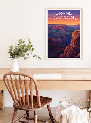Affiche du Grand Canyon, Impression du Grand Canyon, Affiche de l'Arizona, Impression de l'Arizona, Affiche de voyage du Grand Canyon, Art de l'Arizona, Cadeau du Grand Canyon