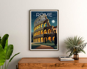 Rome Travel Poster, Colosseum Wall Art, Colosseum Print, Rome Poster, Europe Poster, City Poster, Rome Art