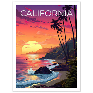 Affiche de voyage en Californie, art mural côtier, impression côtière, affiche de Californie, affiche côtière, affiche nature, art de la Californie