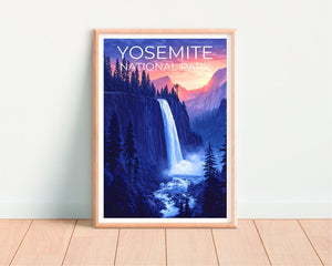Yosemite Nationalpark Poster, Yosemite Druck, Kalifornien Poster, Kalifornien Druck, Yosemite Reiseposter, Bergkunst, Yosemite Kunst