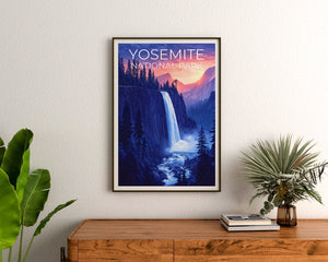 Yosemite Nationalpark Poster, Yosemite Druck, Kalifornien Poster, Kalifornien Druck, Yosemite Reiseposter, Bergkunst, Yosemite Kunst