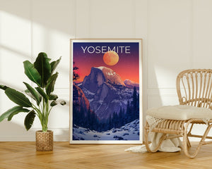 Yosemite Nationalpark Poster, Yosemite Druck, Half Dome Poster, Half Dome Druck, Yosemite Reiseposter, Kalifornien Poster, Yosemite Kunst