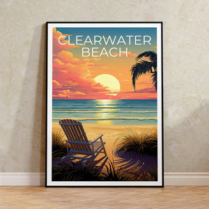 Clearwater Beach Poster, Clearwater Beach Print, Florida Art, Florida Print, Clearwater Beach Travel Poster, Beach Poster, Florida Gift