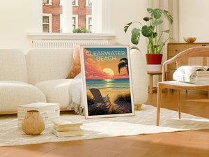 Clearwater Beach Poster, Clearwater Beach Print, Florida Art, Florida Print, Clearwater Beach Travel Poster, Beach Poster, Florida Gift
