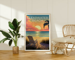 Clearwater Beach Poster, Clearwater Beach Print, Florida Art, Florida Print, Clearwater Beach Travel Poster, Beach Poster, Florida Gift